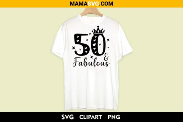 50th birthday fabulous svg free t shirt design