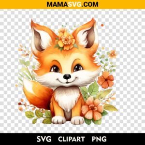 Free Colorful Baby Fox Clipart Design