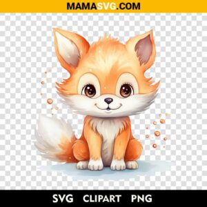 Free Happy Watercolor Baby Fox Clipart