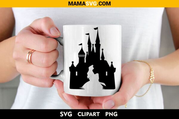 disney castle cinderella svg free on coffee cup