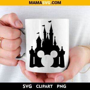 Disney Castle With Mickey Head Svg Free on coffee cup