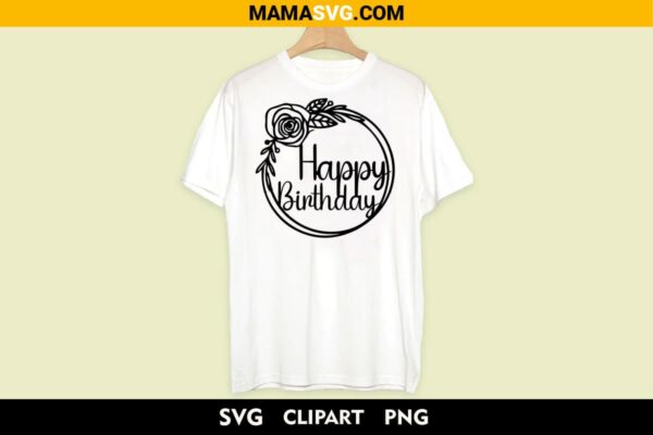 Happy Birthday Svg Free design on tshirt