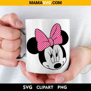 Minnie Mouse Face Layered SVG on coffee cup