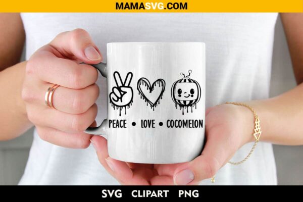 cute Peace Love Cocomelon Svg Cricut on cup