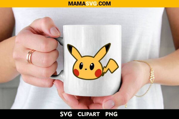 Pikachu Face Cricut Svg Free on coffee cup