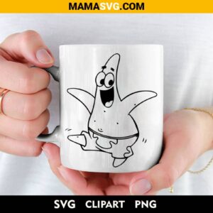 cute Spongebob Patrick Svg on coffee cup