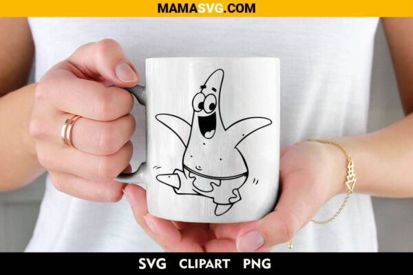 cute Spongebob Patrick Svg on coffee cup