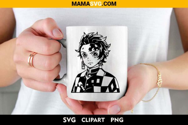 Tanjiro Kamado Anime Demon Slayer Svg on cup