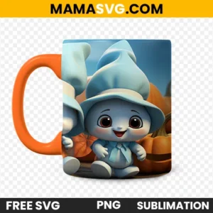 free Cute Cartoon Ghosts Sublimation Cup Warp