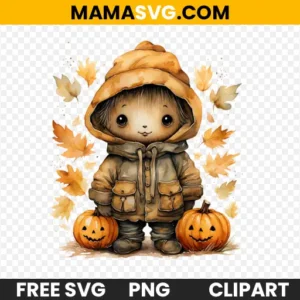 Free Cute Scarecrow Clipart in Watercolor Style