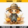 Free Happy Scarecrow Clipart with Pumpkins