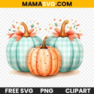 Free Orange and Teal Pumpkins with Polka Dots Clipart