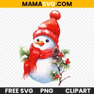 Free Cute Christmas Snowman Clipart Transparent Background