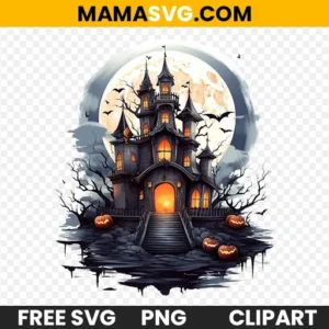 Free Halloween Haunted Castle design clipart