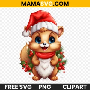 Free Christmas Squirrel Sublimation Clipart