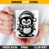 Free SVG Cute Penguin with Snowflakes - Image 2