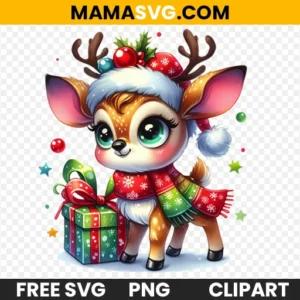 Adorable Free Watercolor Reindeer Clipart with Transparent Background