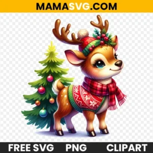 Charming Free Transparent Watercolor Reindeer Clipart