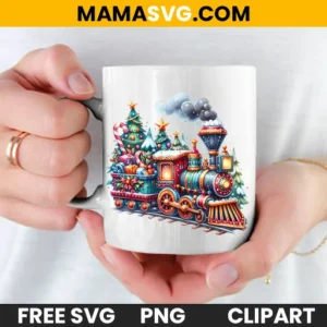 Download Your Free Watercolor Christmas Train Clipart for Sublimation