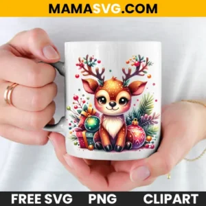 Free Elegant Watercolor Reindeer Clipart - Transparent Background