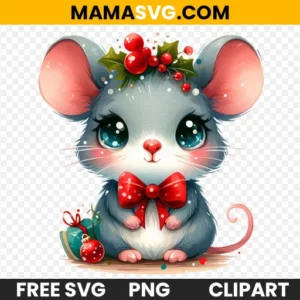 Free Festive Watercolor Mouse Fun Clipart Design Png