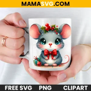 Free Festive Watercolor Mouse Fun Clipart Design Png