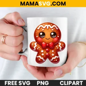 Free Gingerbread Man PNG Clipart Sublimation Ready