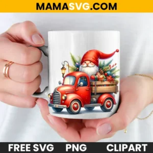 Free Watercolor Gnome & Vintage Truck Clipart