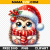 Free Watercolor Hedgehog Clipart for a Merry Christmas