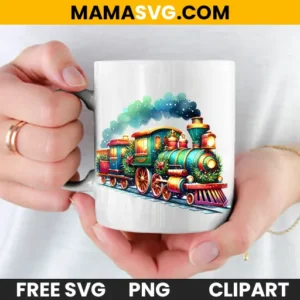 Free Watercolor Train Clipart Ideal for Sublimation Crafting