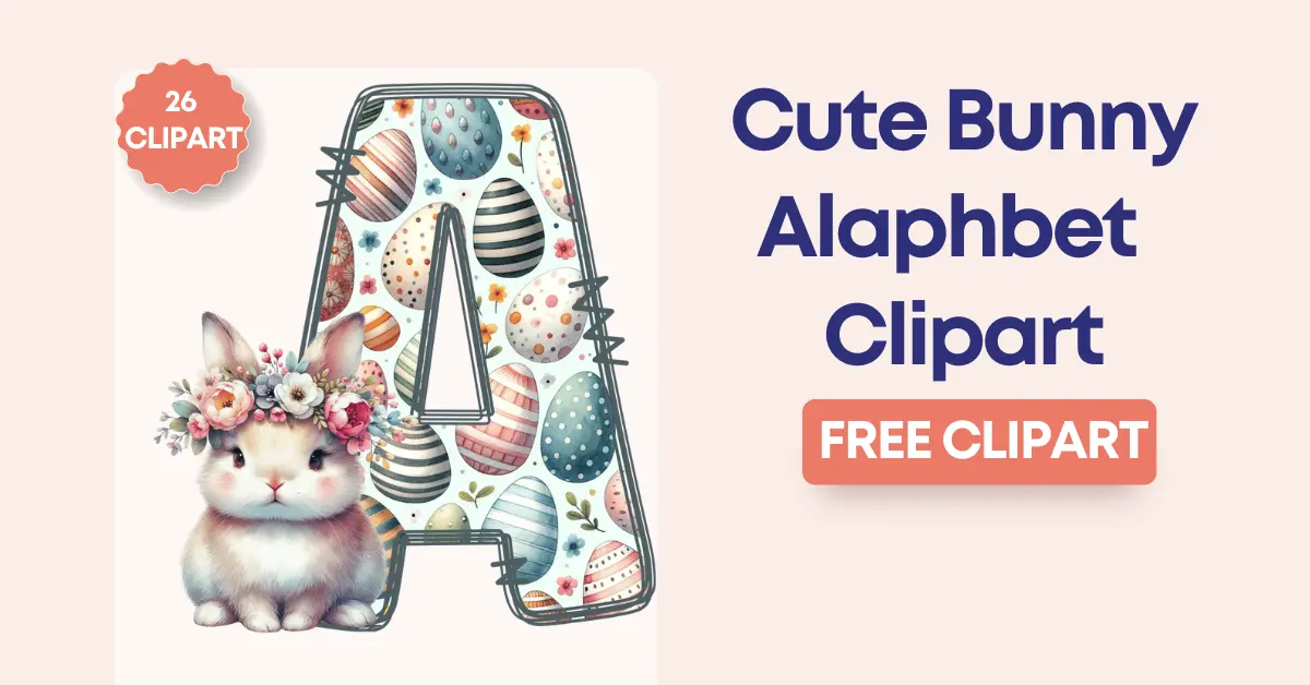 Free Floral Bunny Alphabet Monogram Clipart Printables