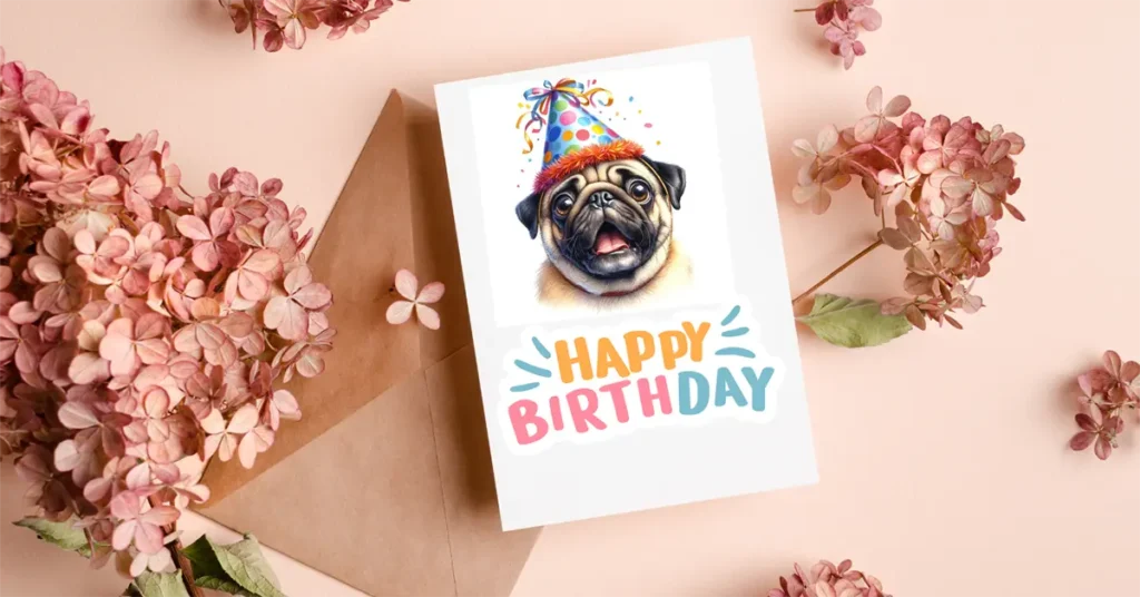 Pug clipart on Invitations